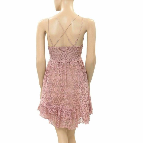 Free People FP One "Adella" Burnout Slip Mini Dress Lace Crochet XS New - Picture 7 of 9